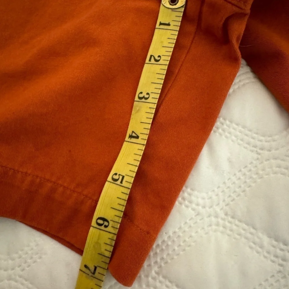 COAST PAWLEYS TWILL SHORTS 38. 7” inseam. Flat front chino rust orange